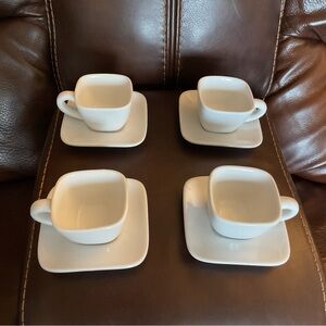 Set of 4 Crate&Barrel Espresso cup and Saucer Set